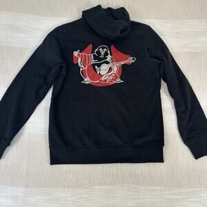 True Religion Men's Sz Small Classic Buddha Logo Full Zip Up Hoodie Fleece S NWT